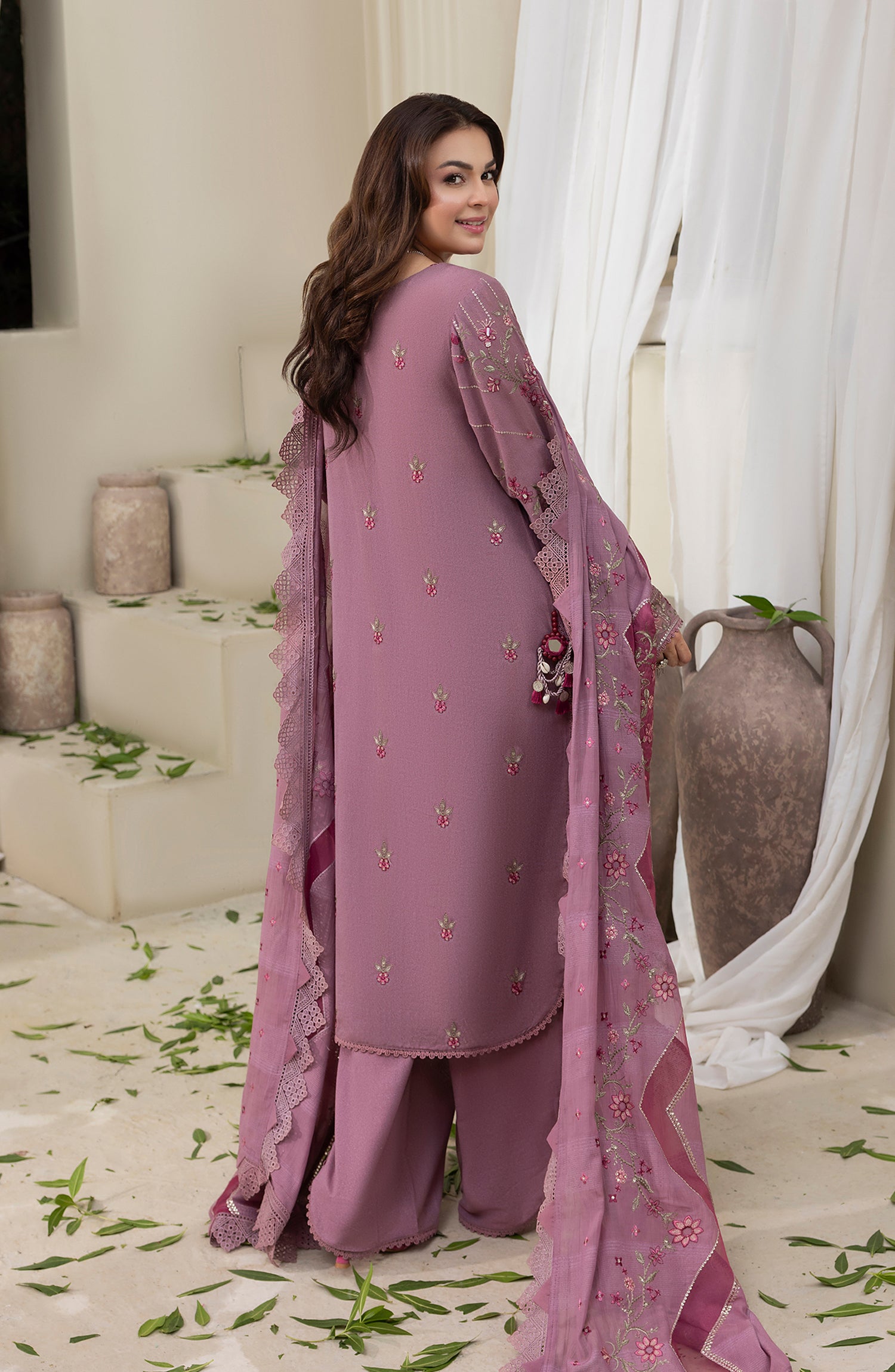 Pankh by Al Karim Embroidered Karandi Unstitched 3 Piece Suit - P-18 - AM26PKH - Purple - Winter Collection