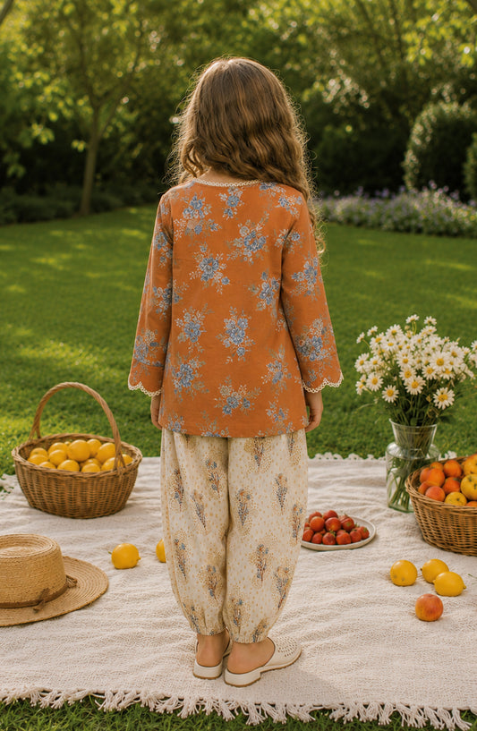 Parchhai by Amna Khadija Printed Cotton Stitched 2 Piece Co-ord Set - AKP-01D - AM26PRCH - Mustard - Summer Girls Collection
