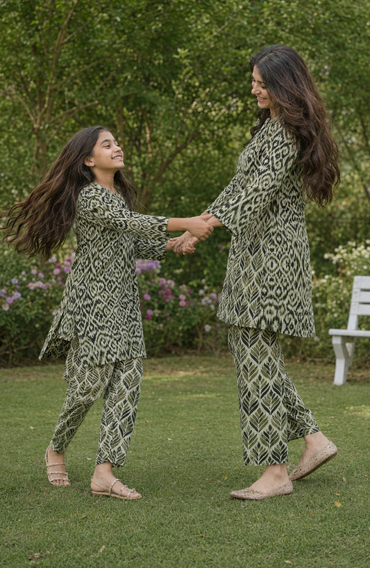 Parchhai by Amna Khadija Printed Cotton Stitched 2 Piece Co-ord Set - AKP-02D - AM26PRCH - Green - Summer Girls Collection