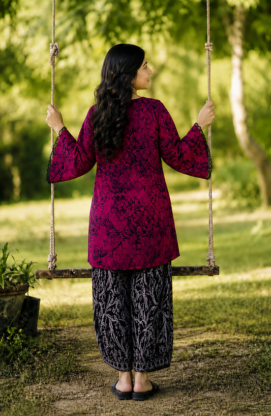 Parchhai by Amna Khadija Printed Cotton Stitched 2 Piece Co-ord Set - AKP-03D - AM26PRCH - Pink - Summer Girls Collection