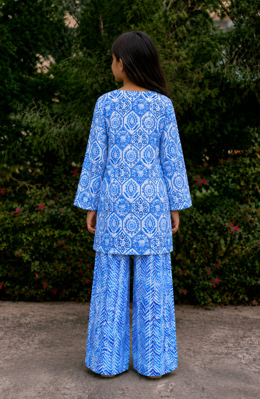 Parchhai by Amna Khadija Printed Cotton Stitched 2 Piece Co-ord Set - AKP-05D - AM26PRCH - Blue - Summer Girls Collection