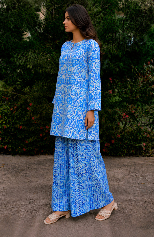 Parchhai by Amna Khadija Printed Cotton Stitched 2 Piece Co-ord Set - AKP-05M - AM26PRCH - Blue - Summer Collection