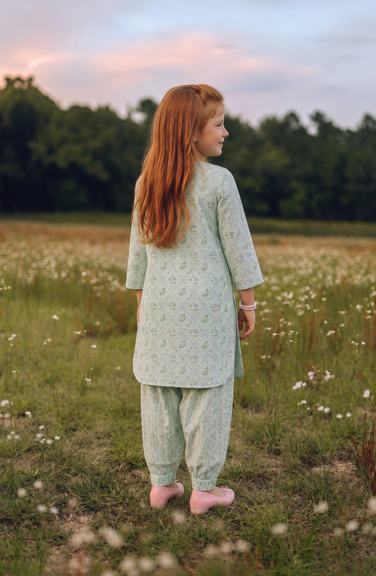 Parchhai by Amna Khadija Printed Cotton Stitched 2 Piece Co-ord Set - AKP-06D - AM26PRCH - Green - Summer Girls Collection