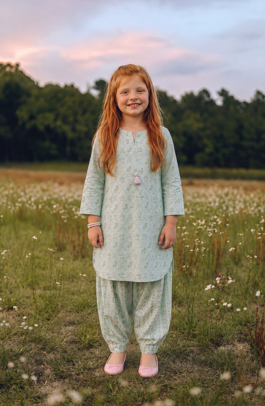 Parchhai by Amna Khadija Printed Cotton Stitched 2 Piece Co-ord Set - AKP-06D - AM26PRCH - Green - Summer Girls Collection