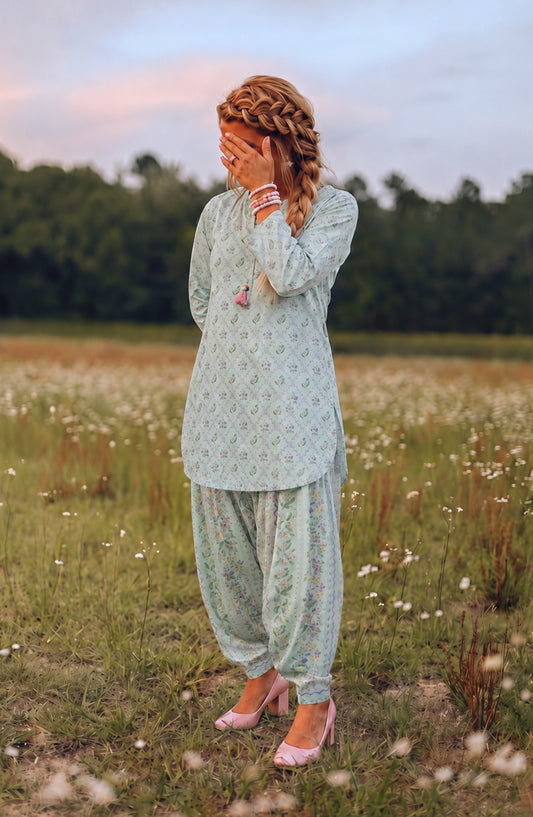 Parchhai by Amna Khadija Printed Cotton Stitched 2 Piece Co-ord Set - AKP-06M - AM26PRCH - Green - Summer Collection