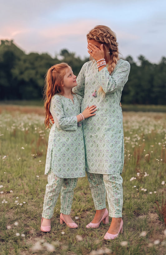 Parchhai by Amna Khadija Printed Cotton Stitched 2 Piece Co-ord Set - AKP-06M - AM26PRCH - Green - Summer Collection