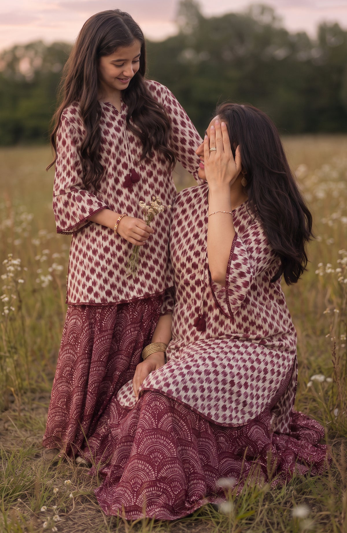 Parchhai by Amna Khadija Printed Cotton Stitched 2 Piece Co-ord Set - AKP-09M - AM26PRCH - Maroon - Summer Collection