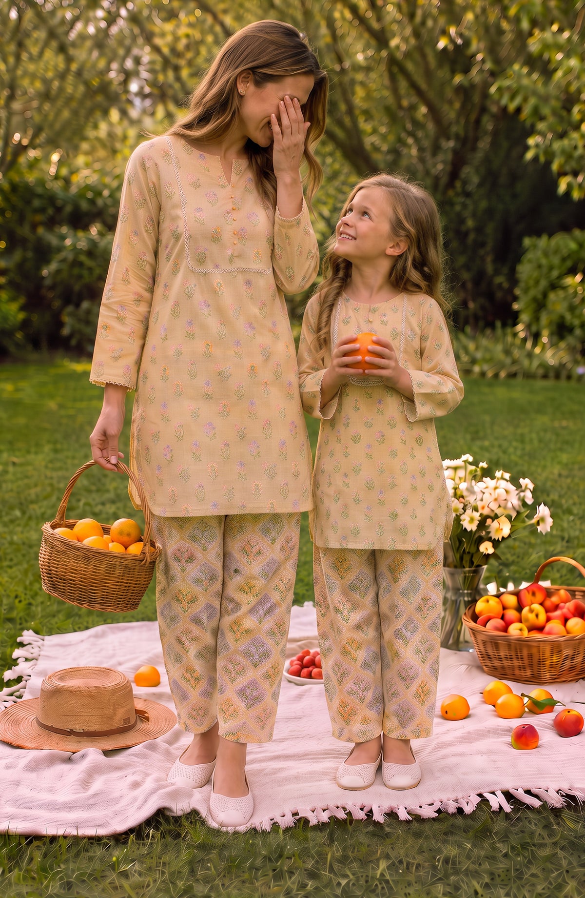 Parchhai by Amna Khadija Printed Cotton Stitched 2 Piece Co-ord Set - AKP-10M - AM26PRCH - Yellow - Summer Collection