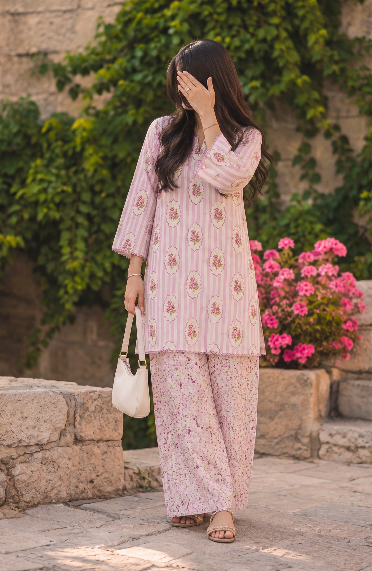 Parchhai by Amna Khadija Printed Cotton Stitched 2 Piece Co-ord Set - AKP-12M - AM26CHI - Pink - Summer Collection