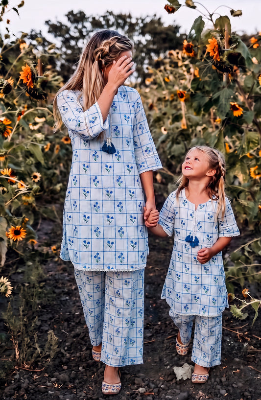 Parchhai by Amna Khadija Printed Cotton Stitched 2 Piece Co-ord Set - AKP-13M - AM26CHI - Blue - Summer Collection