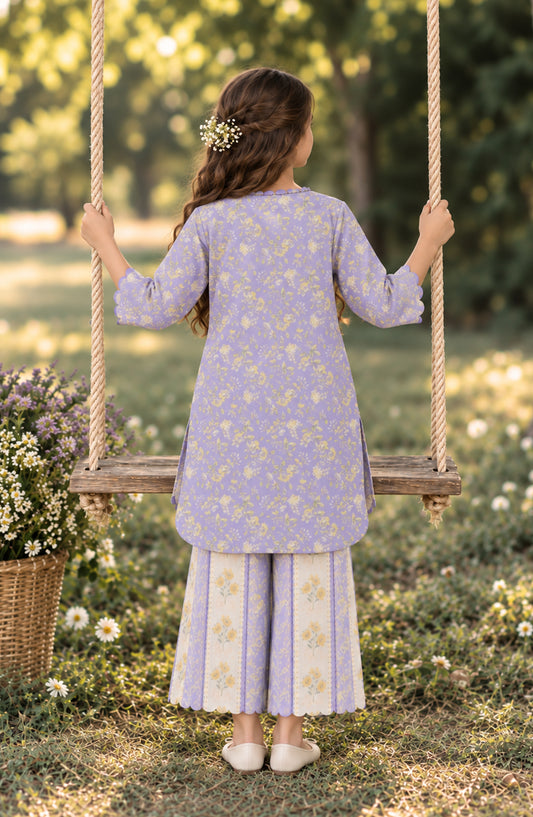 Parchhai by Amna Khadija Printed Cotton Stitched 2 Piece Co-ord Set - AKP-14D - AM26CHI - Purple - Summer Girls Collection