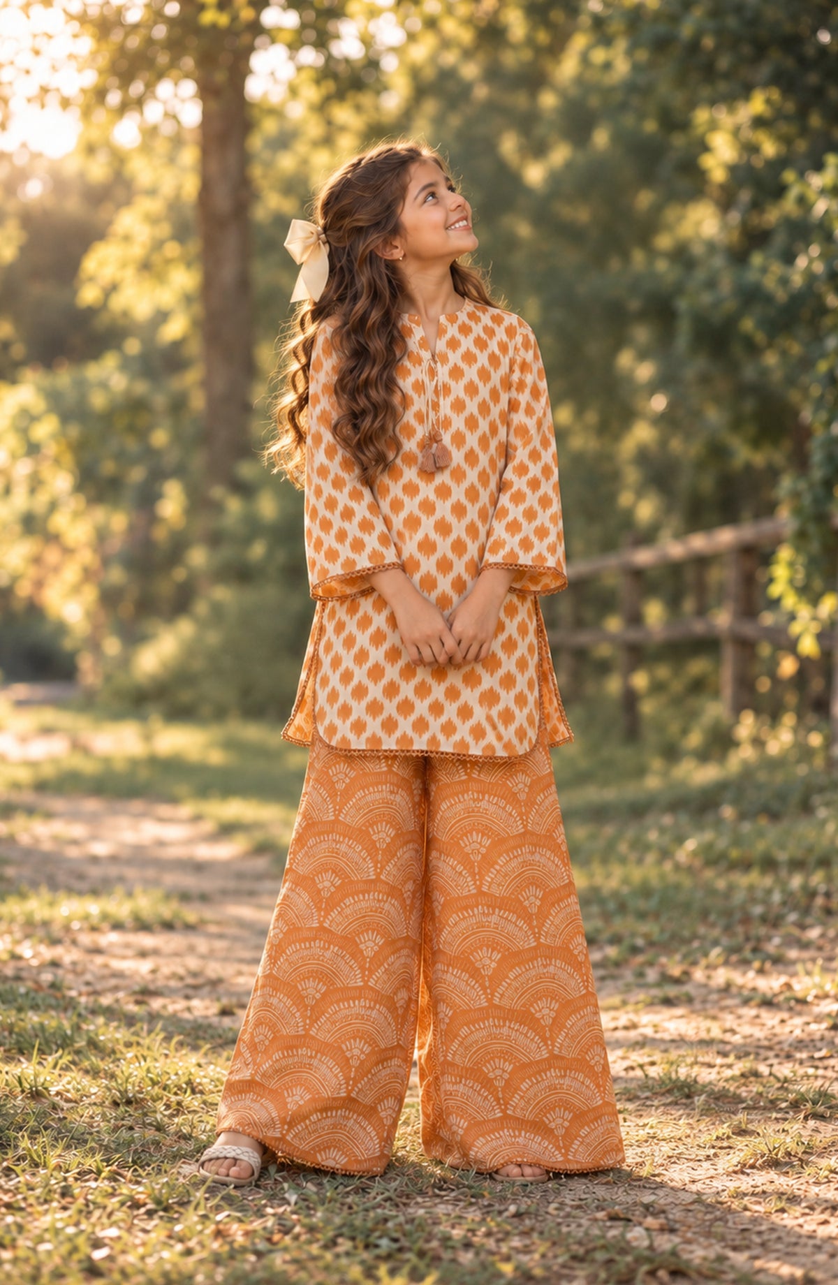 Parchhai by Amna Khadija Printed Cotton Stitched 2 Piece Co-ord Set - AKP-15D - AM26CHI - Orange - Summer Girls Collection