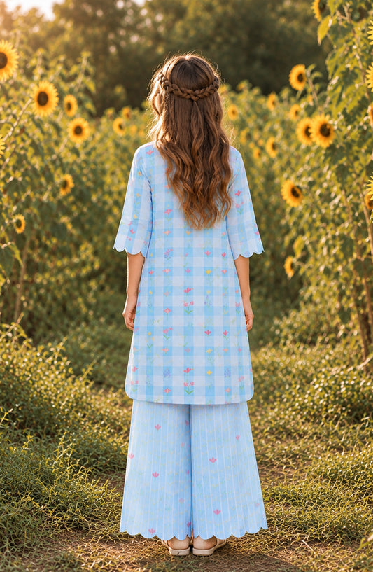 Parchhai by Amna Khadija Printed Cotton Stitched 2 Piece Co-ord Set - AKP-17D - AM26CHI - Blue - Summer Girls Collection