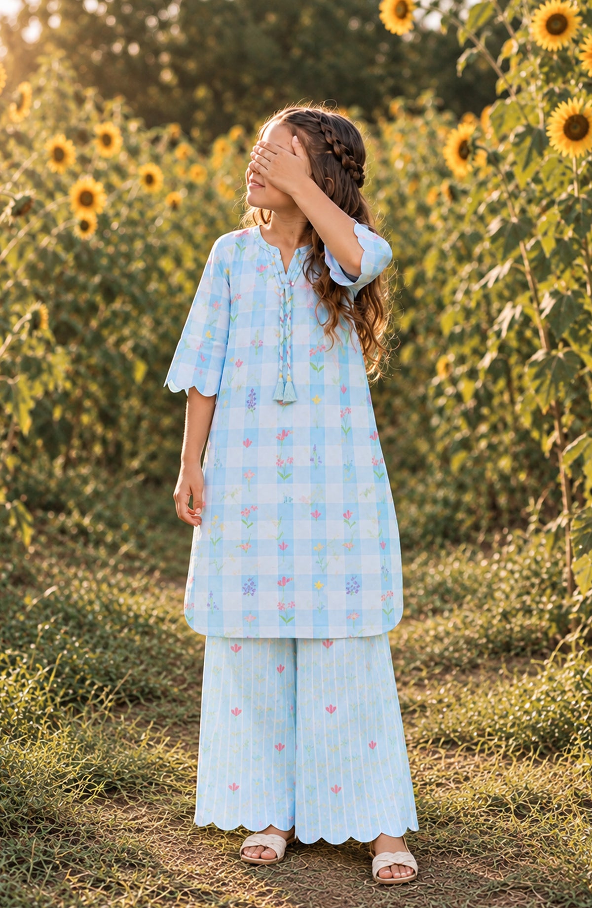 Parchhai by Amna Khadija Printed Cotton Stitched 2 Piece Co-ord Set - AKP-17D - AM26CHI - Blue - Summer Girls Collection