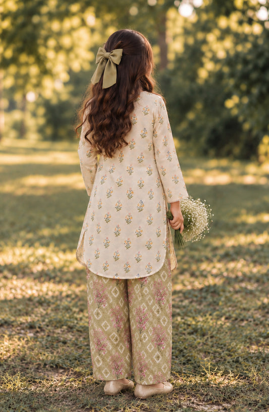 Parchhai by Amna Khadija Printed Cotton Stitched 2 Piece Co-ord Set - AKP-19D - AM26CHI - Fawn - Summer Girls Collection