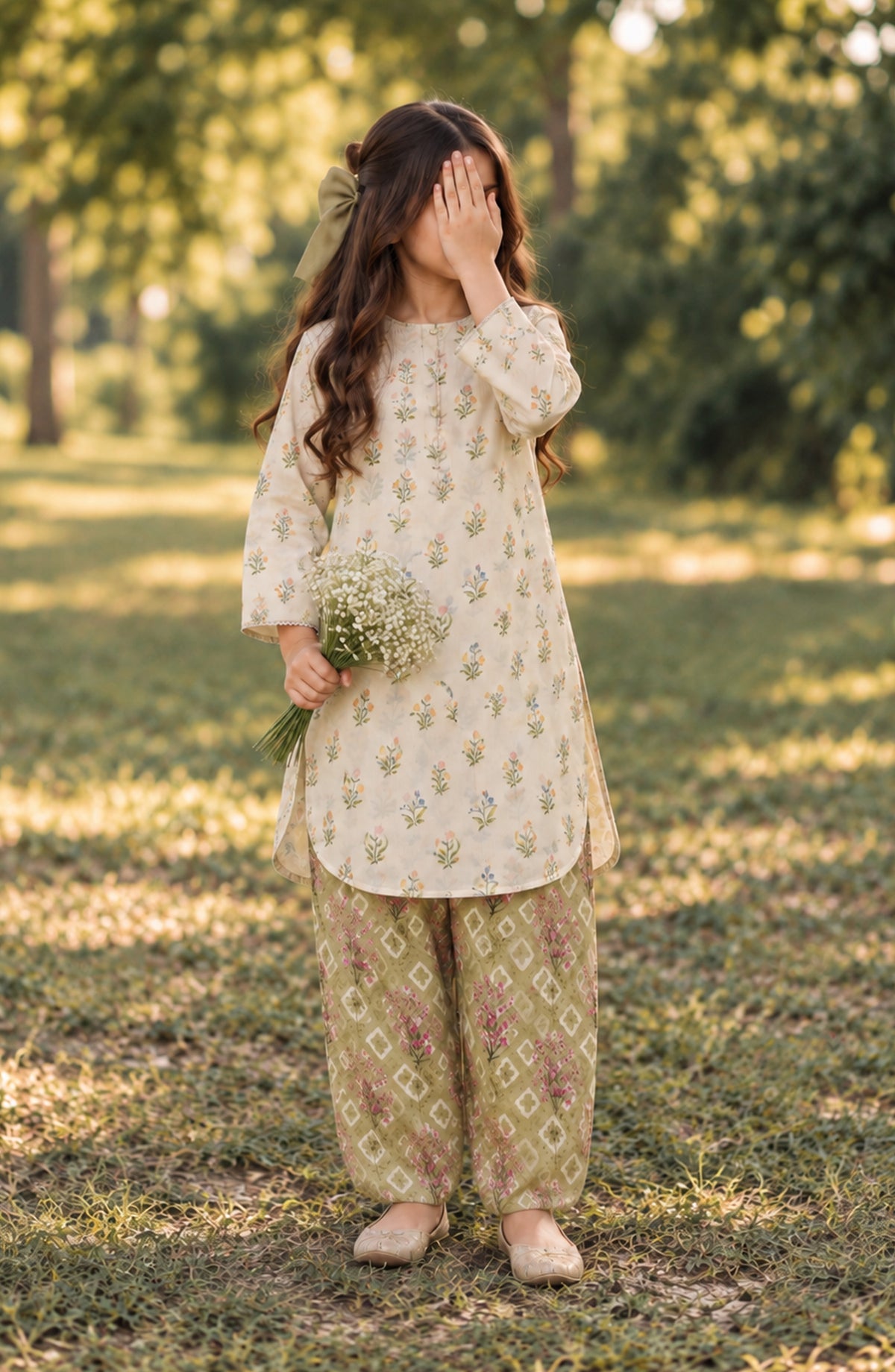 Parchhai by Amna Khadija Printed Cotton Stitched 2 Piece Co-ord Set - AKP-19D - AM26CHI - Fawn - Summer Girls Collection