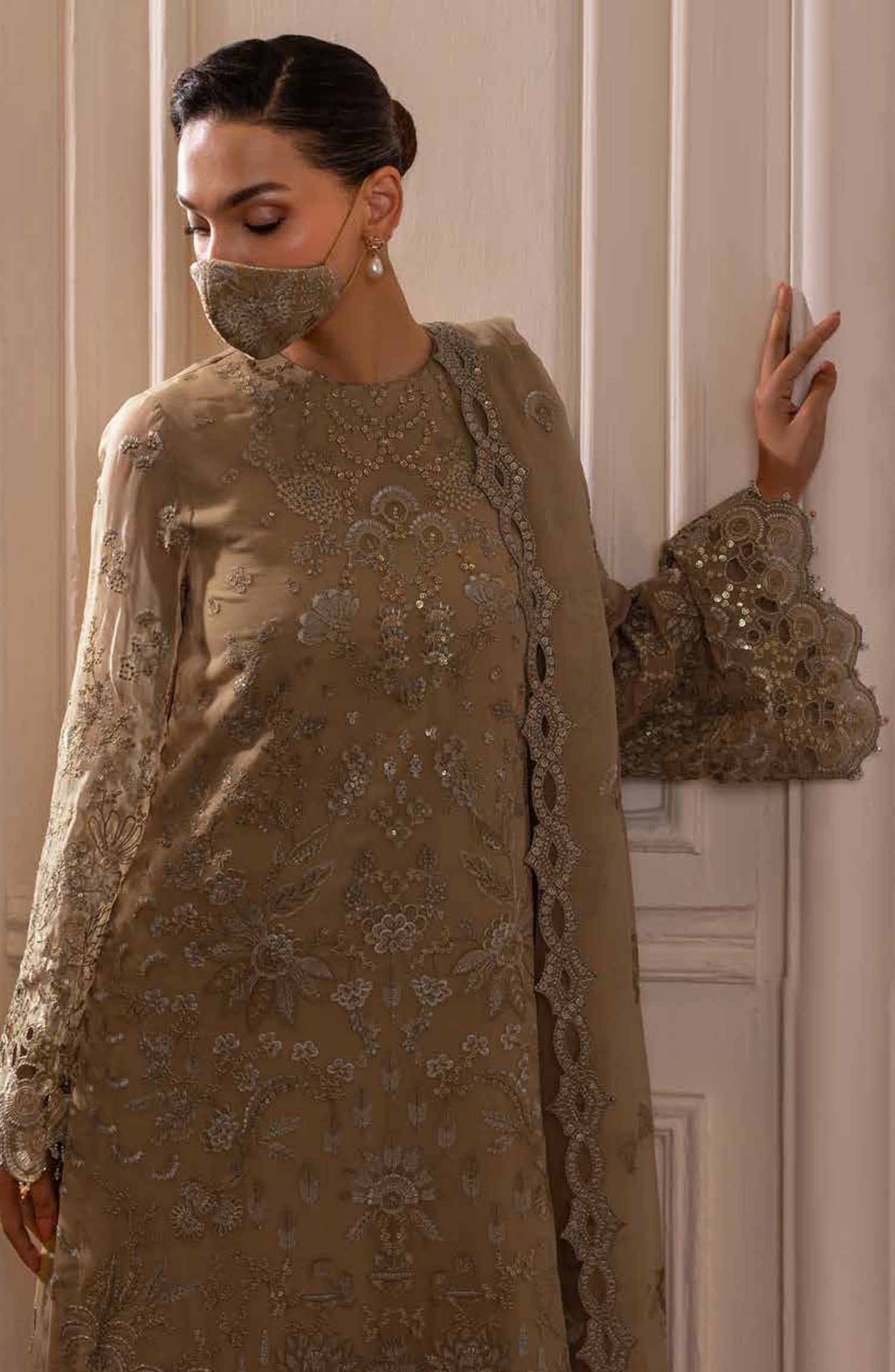 Parisa Safeera by Flossie Embroidered Chiffon Unstitched 3 Piece Suit - PA-04 - FLS26PRS - Green - Luxury Collection