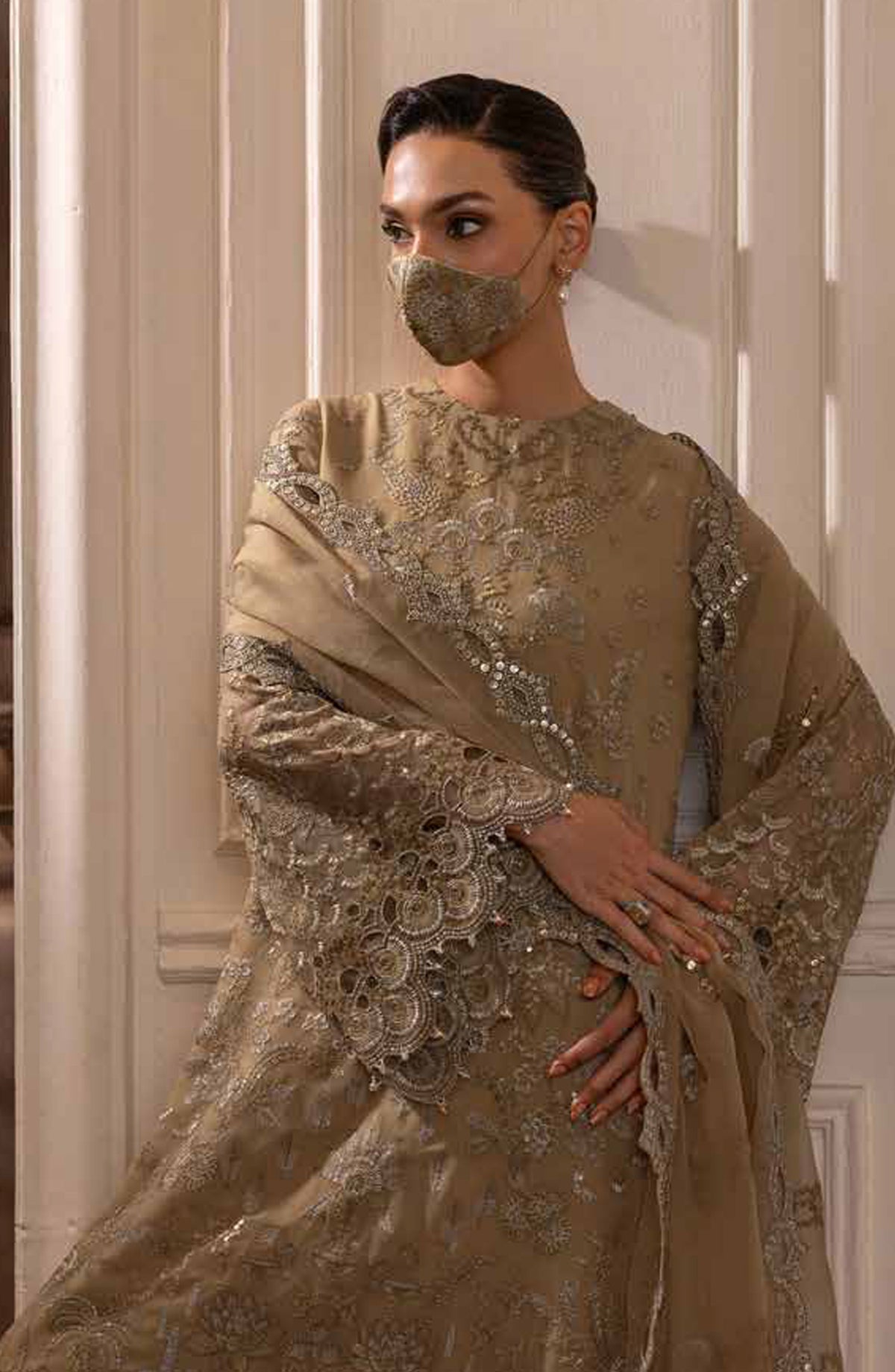 Parisa Safeera by Flossie Embroidered Chiffon Unstitched 3 Piece Suit - PA-04 - FLS26PRS - Green - Luxury Collection