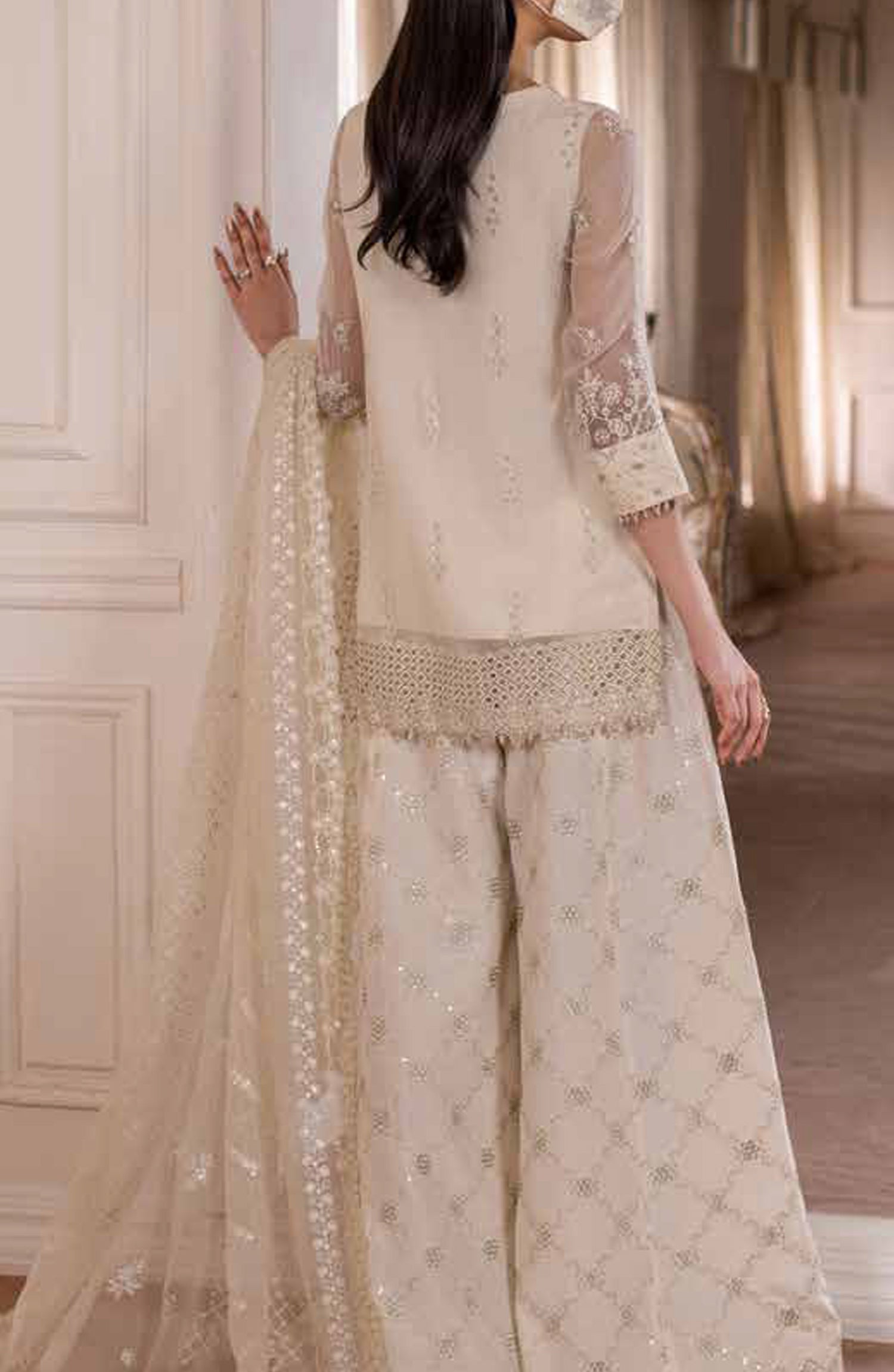 Parisa Safeera by Flossie Embroidered Chiffon Unstitched 3 Piece Suit - PA-07 - FLS26PRS - Lemon - Luxury Collection