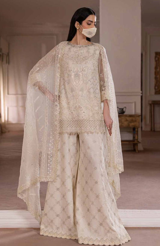 Parisa Safeera by Flossie Embroidered Chiffon Unstitched 3 Piece Suit - PA-07 - FLS26PRS - Lemon - Luxury Collection