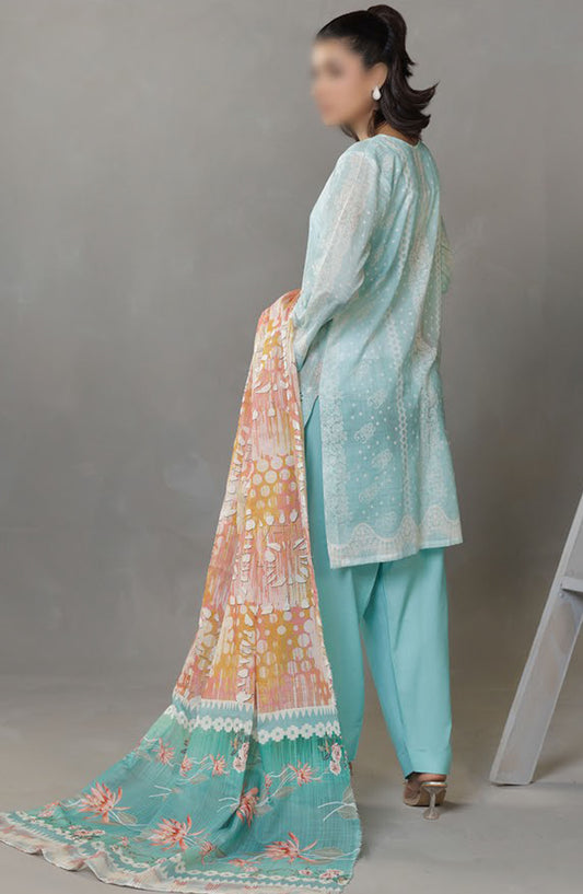 Parisa Embroidered Lawn Unstitched 3 Piece Suit - DE-02 - AK25PRS3 - Sea Green - Summer Collection