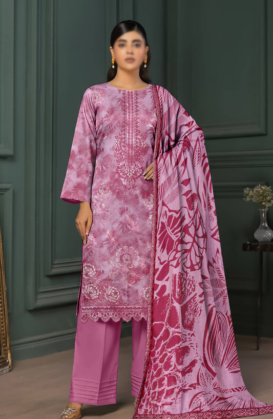 Parishay by Al Karim Embroidered Lawn Unstitched 3 Piece Suit - D-06 - AK26PRH - Pink - Summer Collection