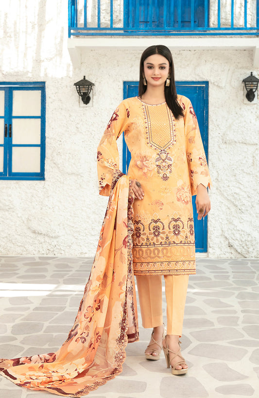 Parizah by Tawakkal Fabrics Embroidered Lawn Unstitched 3 Piece Suit - D-2723 - TF26PRZ - Orange - Summer Collection