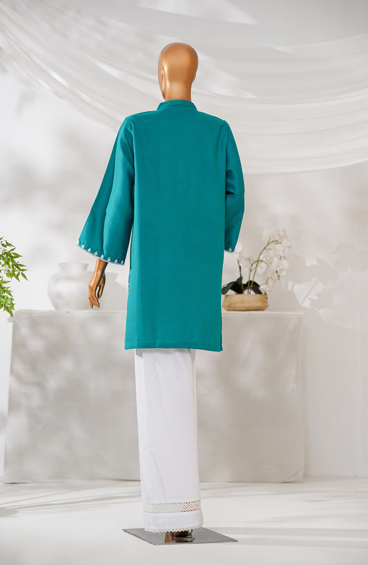 Passu by Amna Khadija Embroidered Fancy Jacquard Stitched Top - PET-05 - AM25PSU - Green - Casual Collection
