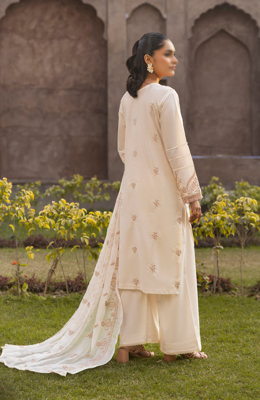 Pastel by Al Karim Embroidered Lawn Unstitched 3 Piece Suit - Design-05 - AK26PST - Fawn - Summer Collection