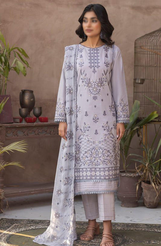 Pastel by Al Karim Embroidered Lawn Unstitched 3 Piece Suit - Design-04 - AK26PST - Blue - Summer Collection