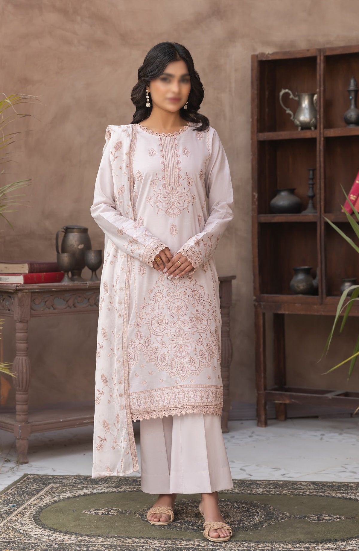 Pastel by Al Karim Embroidered Lawn Unstitched 3 Piece Suit - Design-02 - AK26PST - Pink - Summer Collection