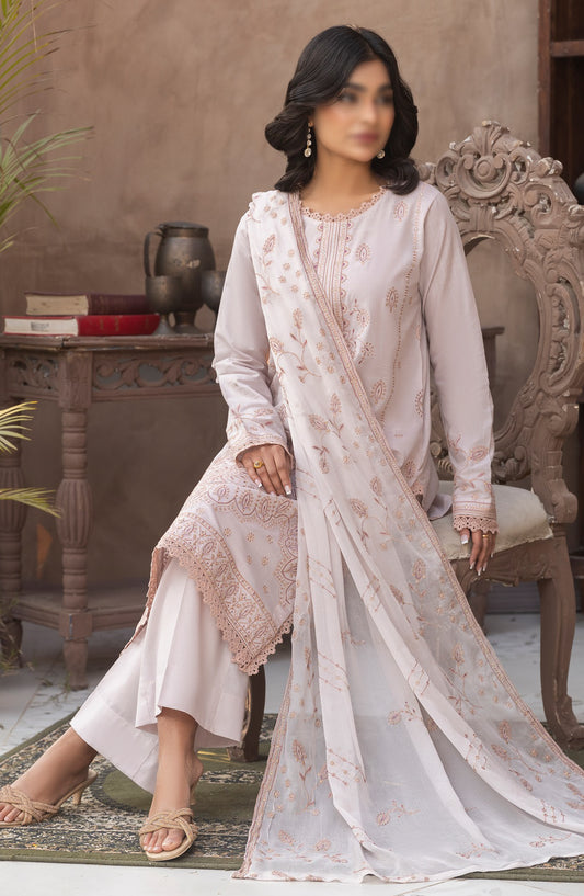 Pastel by Al Karim Embroidered Lawn Unstitched 3 Piece Suit - Design-02 - AK26PST - Pink - Summer Collection