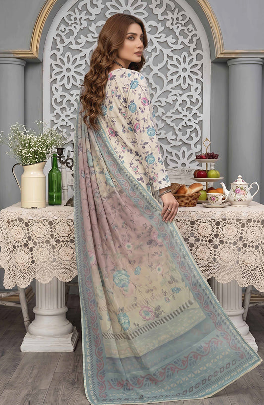 Pastels by Aalaya Embroidered Lawn Unstitched 3 Piece Suit - ART-08 - ALY26PTL - Blue - Summer Collection