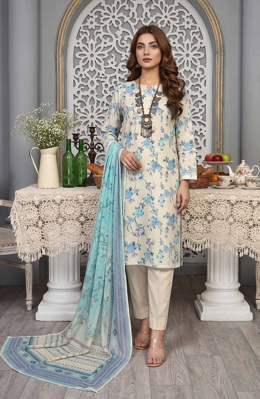 Pastels by Aalaya Embroidered Lawn Unstitched 3 Piece Suit - ART-04 - ALY26PTL - Blue - Summer Collection