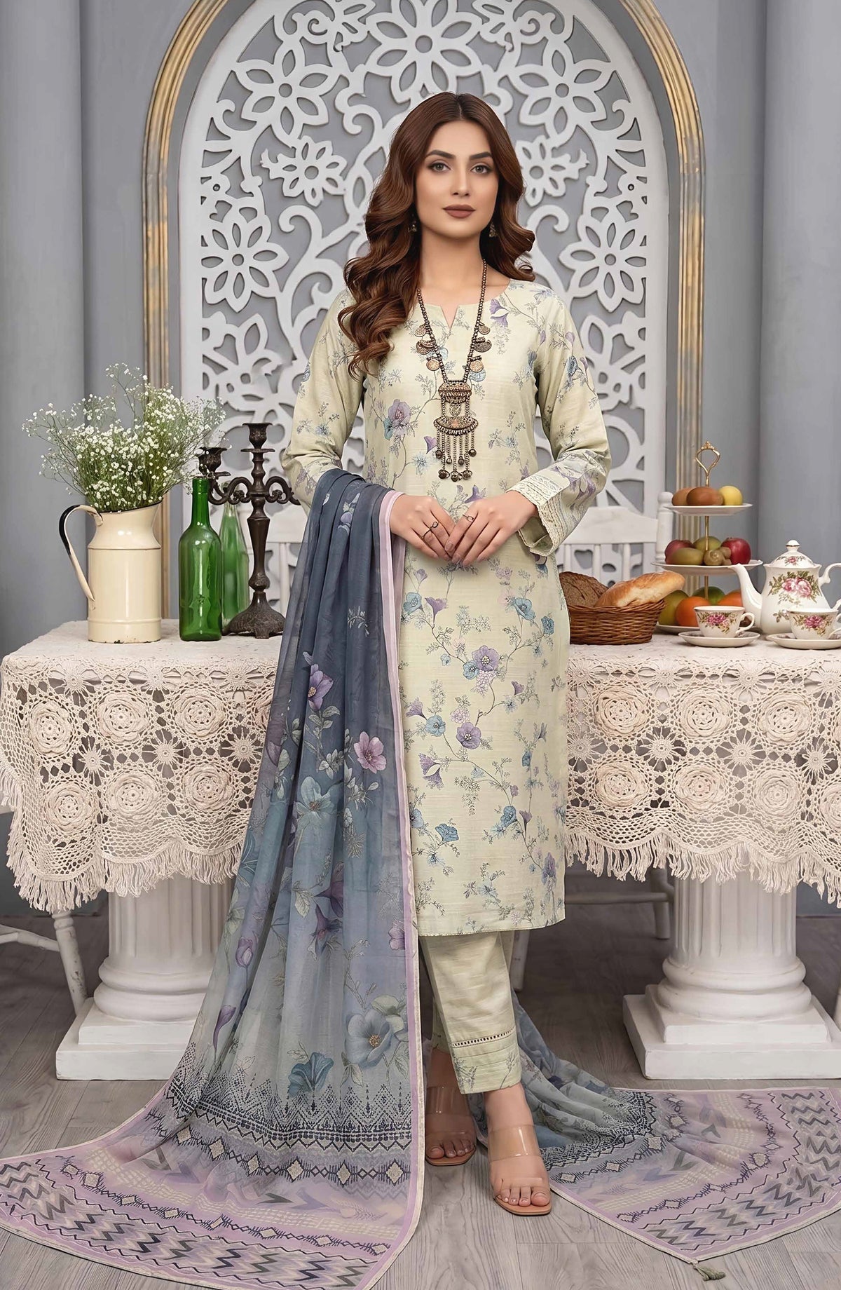 Pastels by Aalaya Embroidered Lawn Unstitched 3 Piece Suit - ART-02 - ALY26PTL - Mint - Summer Collection