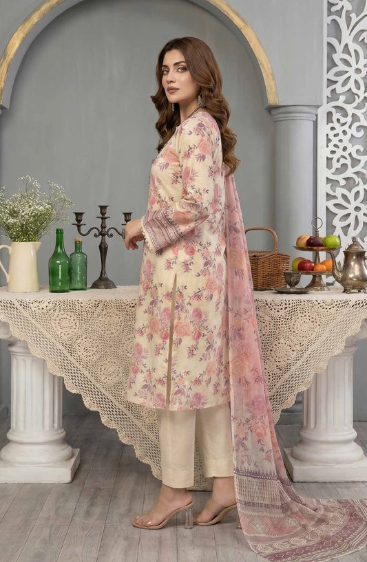 Pastels by Aalaya Embroidered Lawn Unstitched 3 Piece Suit - ART-01 - ALY26PTL - Fawn - Summer Collection