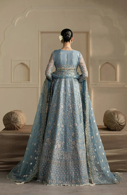 Pehli Nazar by Ayzel Embroidered Organza Unstitched 3 Piece Suit - Fursat - AY25PHN - Ice Blue - Festive Collection