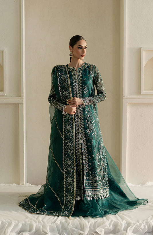 Pehli Nazar by Ayzel Embroidered Organza Unstitched 3 Piece Suit - Nazrana - AY25PHN - Green - Festive Collection
