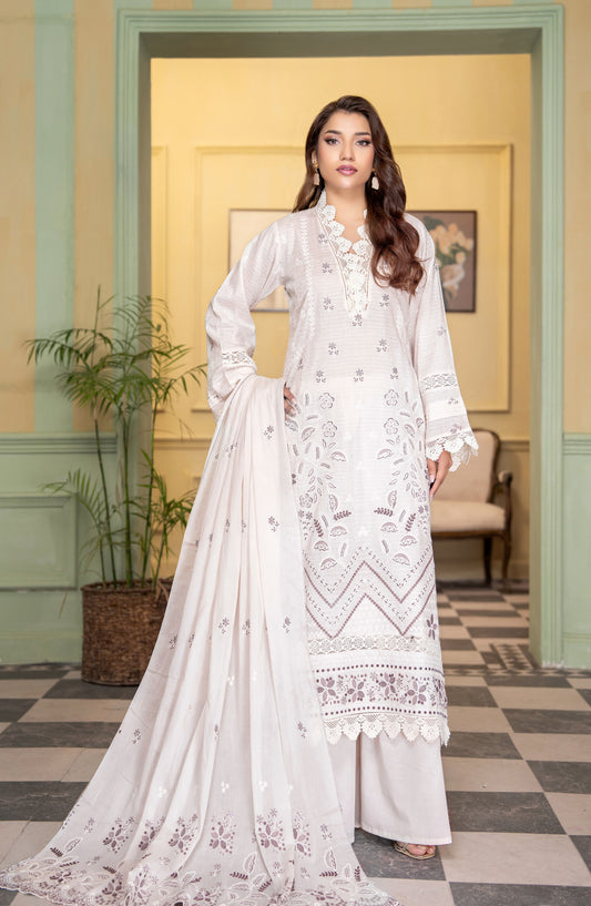 Peridot by Aalaya Exclusive Embroidered Lawn Unstitched 3 Piece Suit - D-04 - ALY26PER - White - Summer Collection