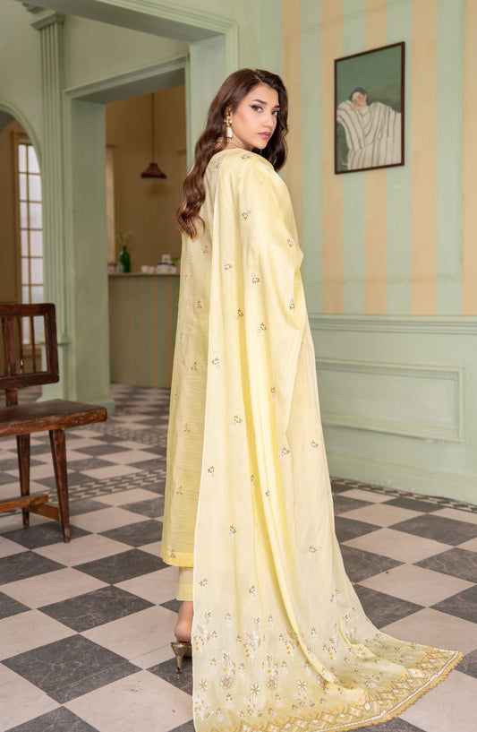 Peridot by Aalaya Exclusive Embroidered Lawn Unstitched 3 Piece Suit - D-02 - ALY26PER - Yellow - Summer Collection