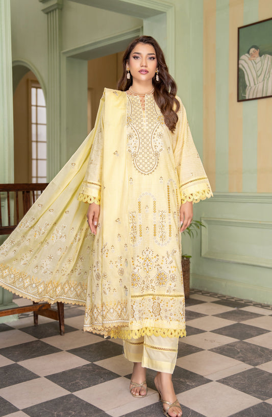 Peridot by Aalaya Exclusive Embroidered Lawn Unstitched 3 Piece Suit - D-02 - ALY26PER - Yellow - Summer Collection