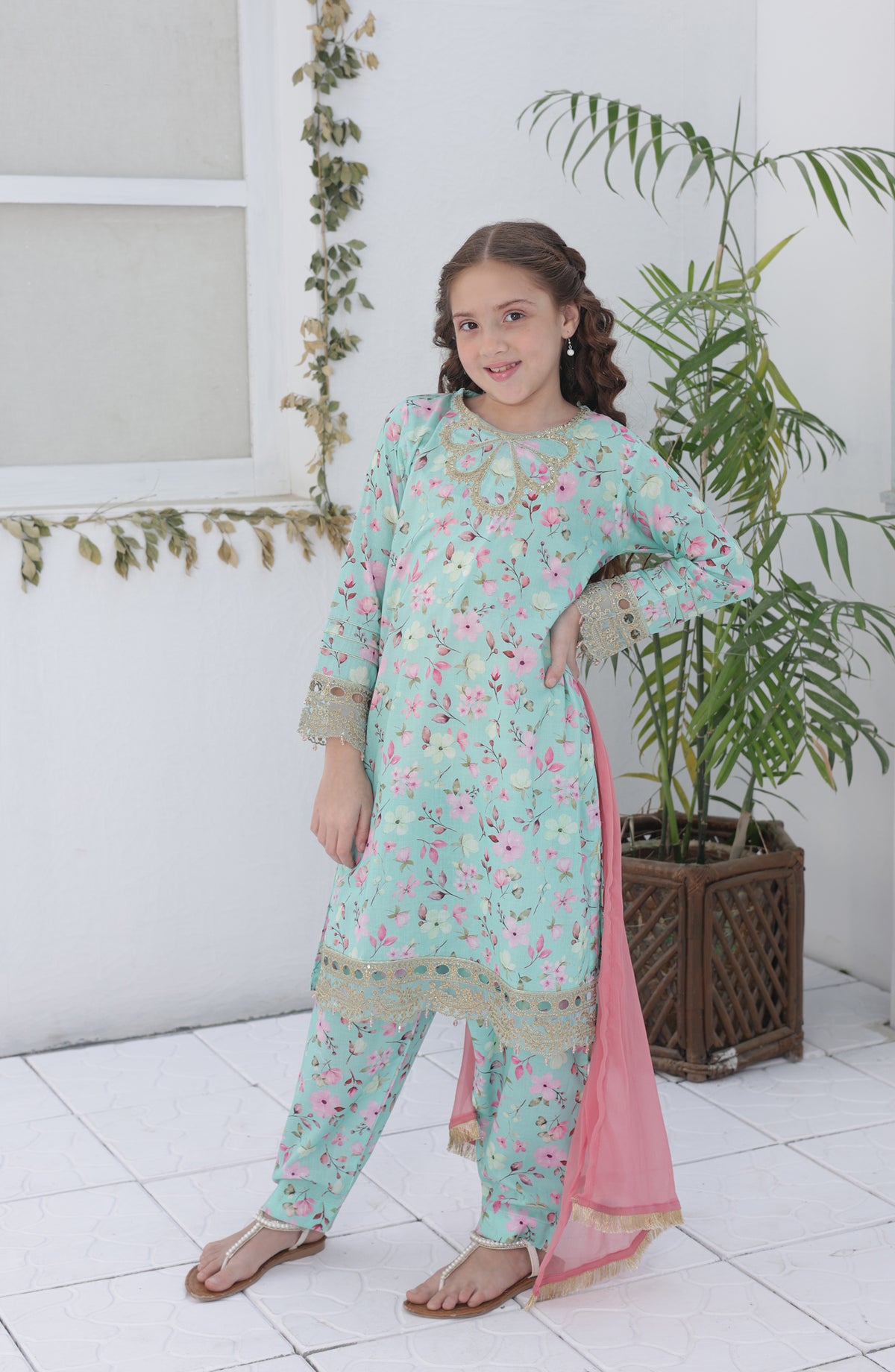 Phool Shehzadi by Shanzey Embroidered Lawn Stitched 3 Piece Suit - SHK-6103 - SHZ26PSZ - Green - Girls Summer Collection
