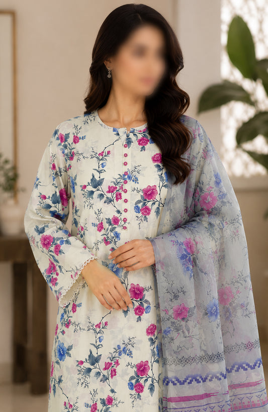 Phoolkari by Amna Khadija Printed Lawn Stitched 3 Piece Suit - APKP-06 - AM26APKP - Multi - Summer Collection
