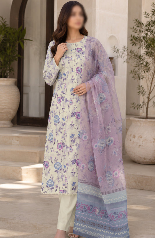 Phoolkari by Amna Khadija Printed Lawn Stitched 3 Piece Suit - APKP-09 - AM26APKP - Blue - Summer Collection