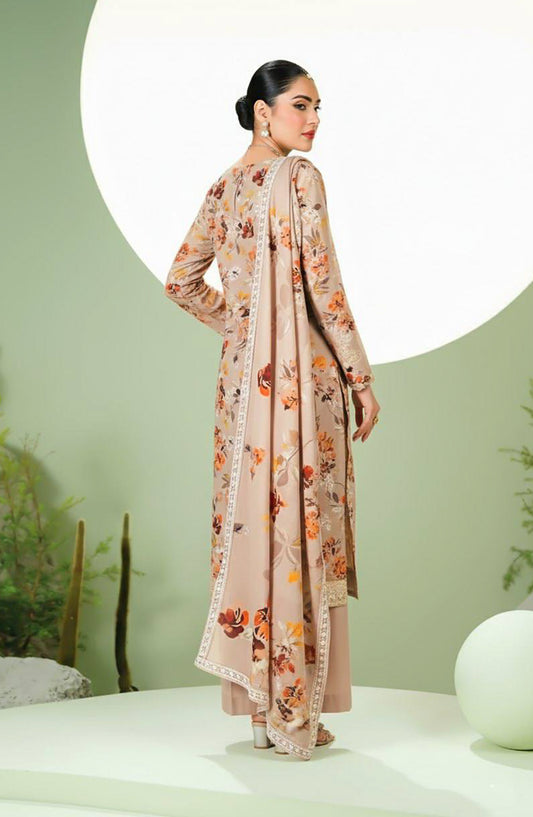 Phulkari by Al Karim Embroidered Lawn Unstitched 3 Piece Suit - D-07 - AK26PHL - Beige - Summer Collection