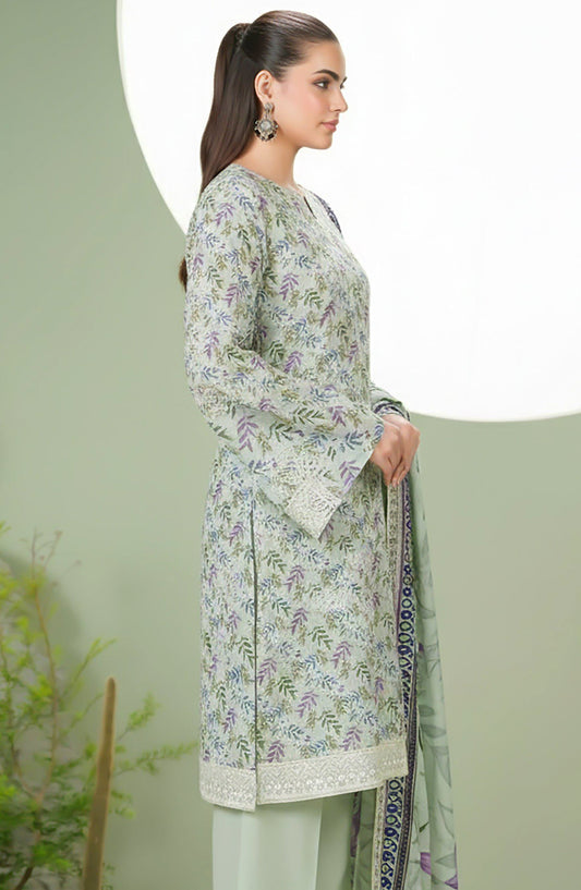 Phulkari by Al Karim Embroidered Lawn Unstitched 3 Piece Suit - D-04 - AK26PHL - Green - Summer Collection