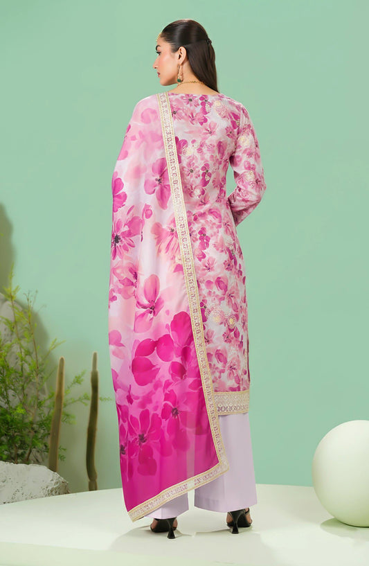 Phulkari by Al Karim Embroidered Lawn Unstitched 3 Piece Suit - D-03 - AK26PHL - Pink - Summer Collection