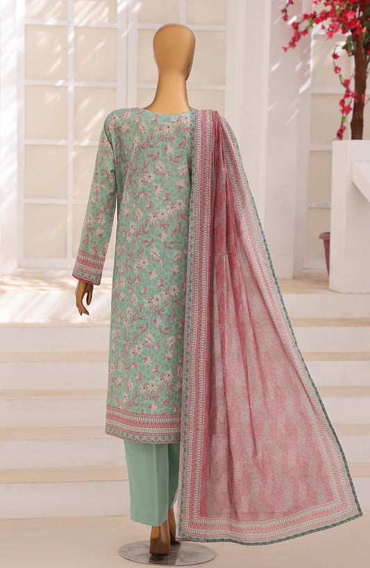 Platinum Floral by HZ Printed Lawn Unstitched 3 Piece Suit - HD-07 - HZ26PLFL - Green - Summer Collection