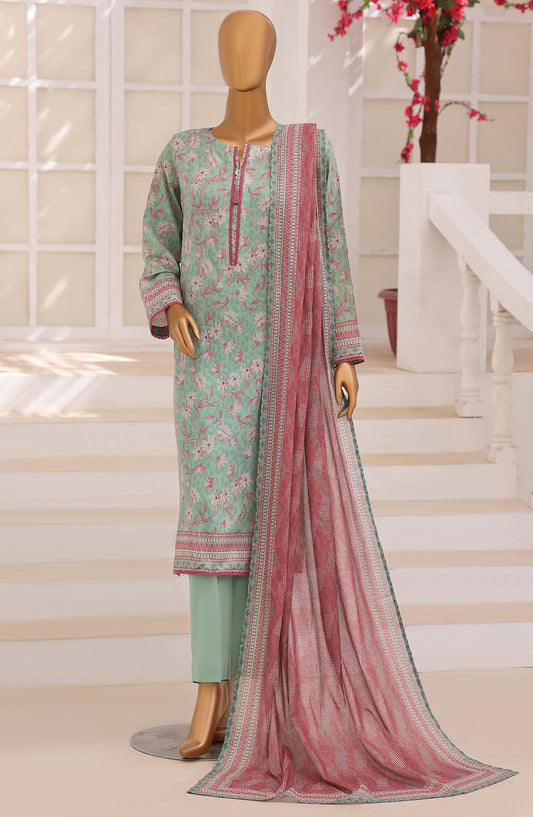 Platinum Floral by HZ Printed Lawn Unstitched 3 Piece Suit - HD-07 - HZ26PLFL - Green - Summer Collection