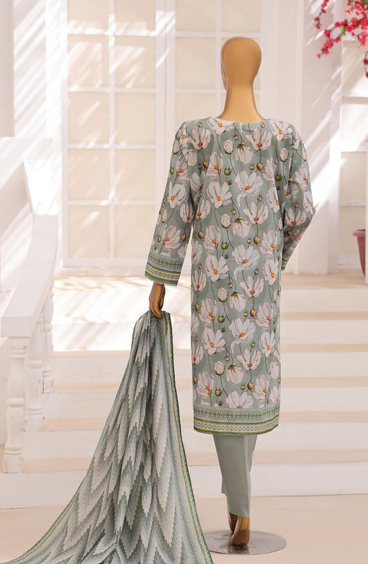 Platinum Floral by HZ Printed Lawn Unstitched 3 Piece Suit - HD-05 - HZ26PLFL - Green - Summer Collection